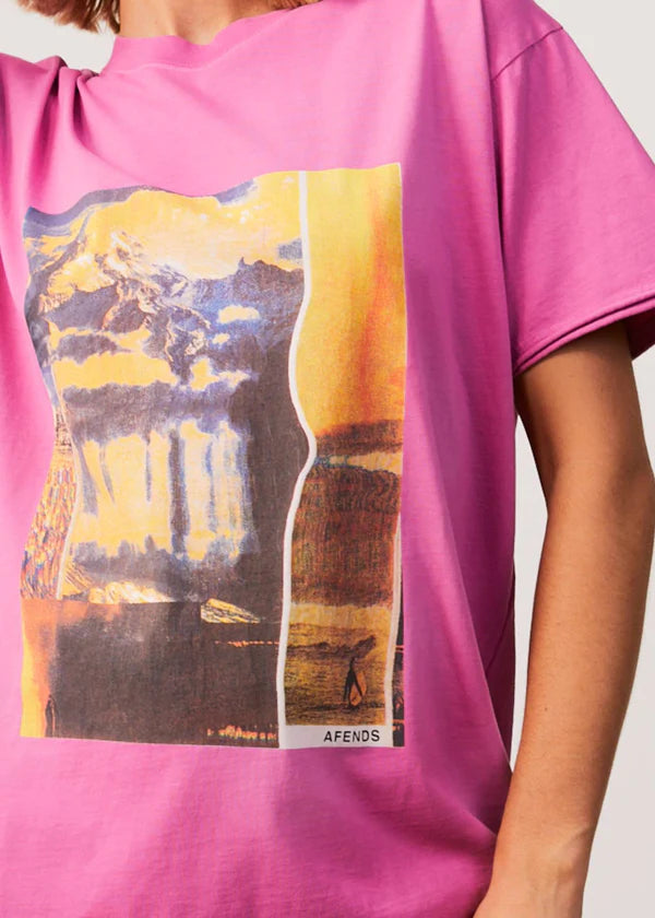 Afends - Boulevard Oversized T-Shirt - Sustainable Apparel M / Bubblegum Pink