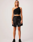 afends, boundless oversized shorts, black, loungewear, lounge, womens apparel, sustainable, ethical, curate
