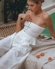 Bali Lane Laura Smocked Linen Top