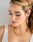 gold hoop earrings, big, hammered gold, ethically made