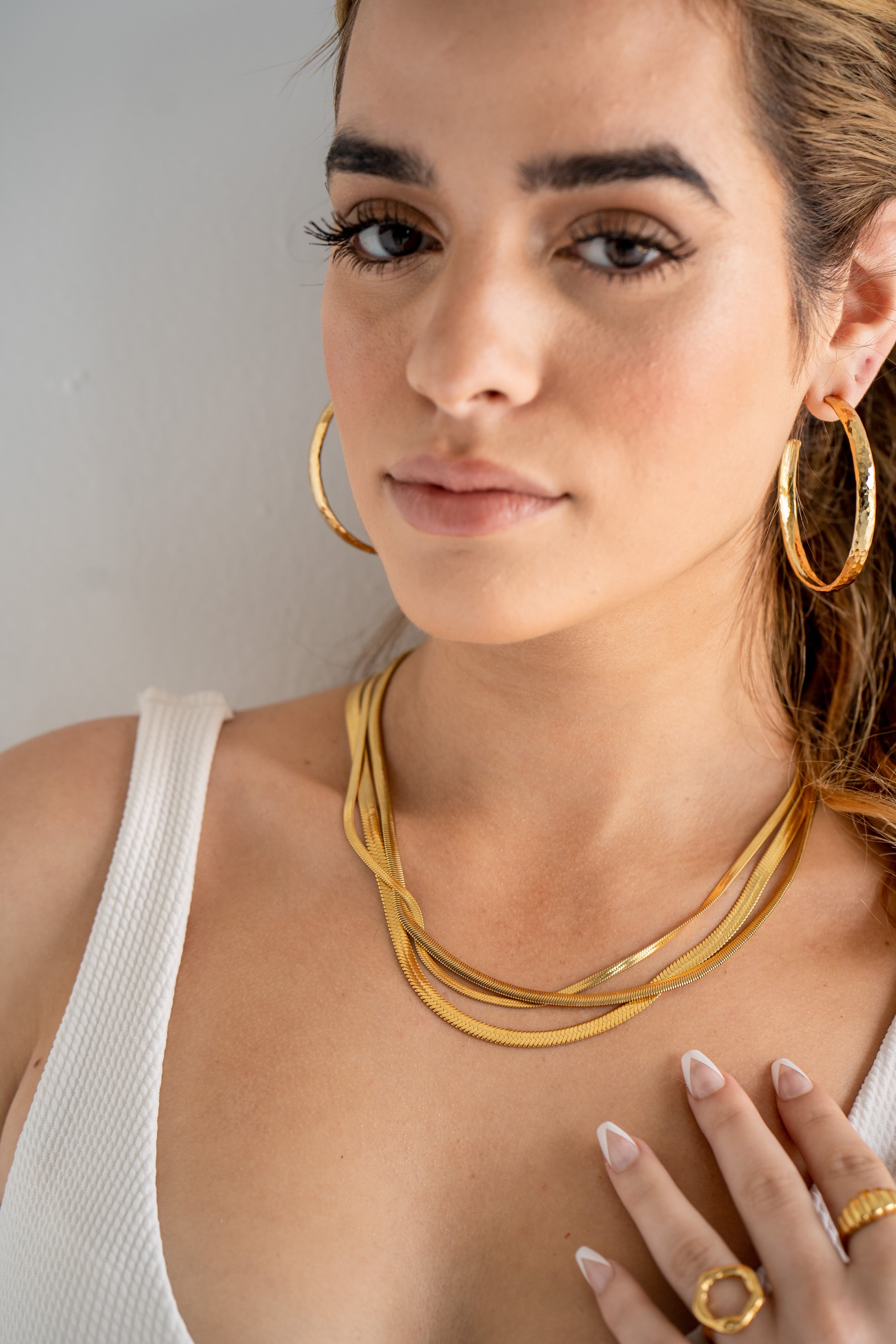 gold hoop earrings, big, hammered gold, ethically made