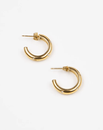 gold hoops earrings with stars, ethically made