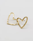 brenda grands jewelry, heart shaped earrings, sealed with love heart studs, gold earrings, ethically made, curate