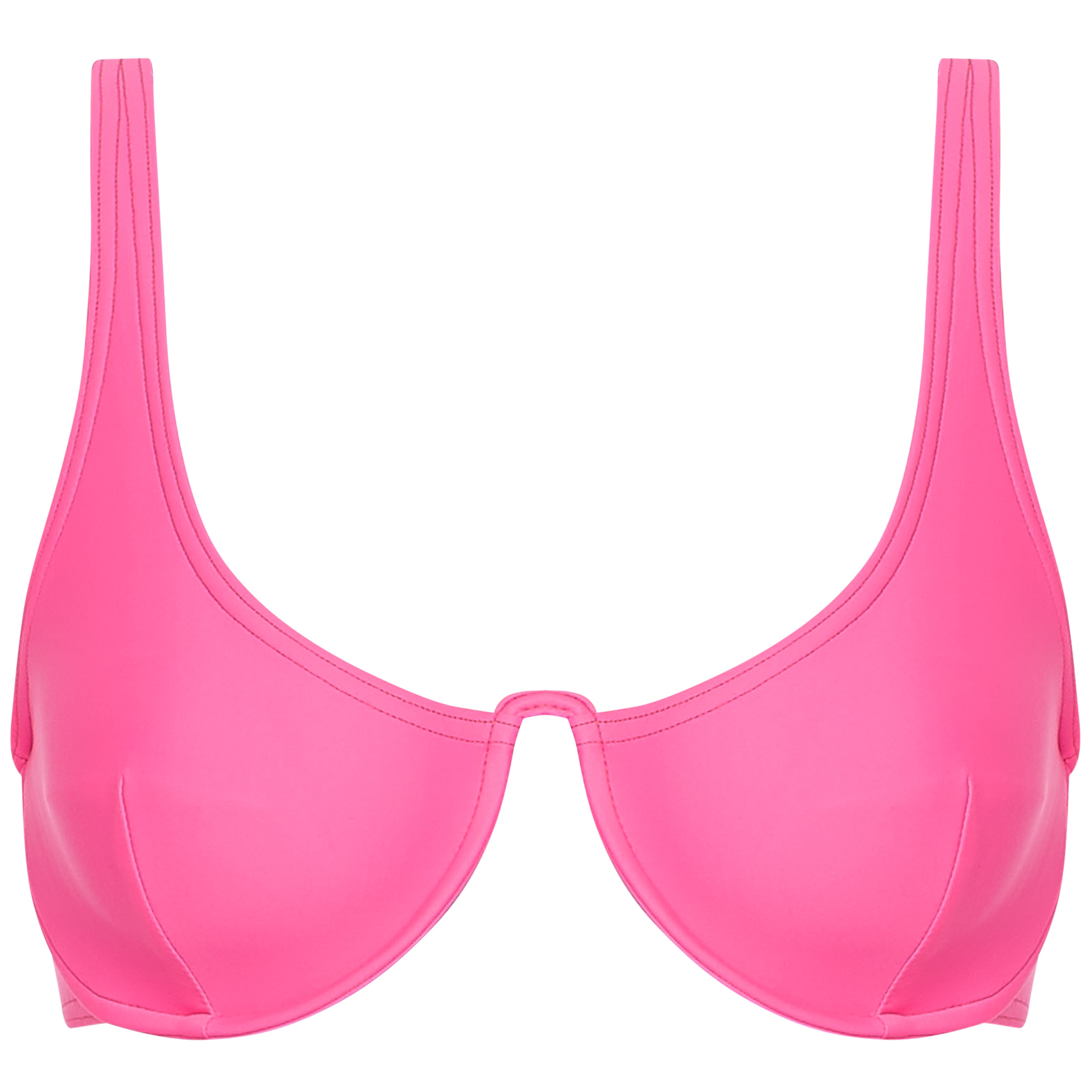 neon pink underwire bikini top, sustainably and ethically made