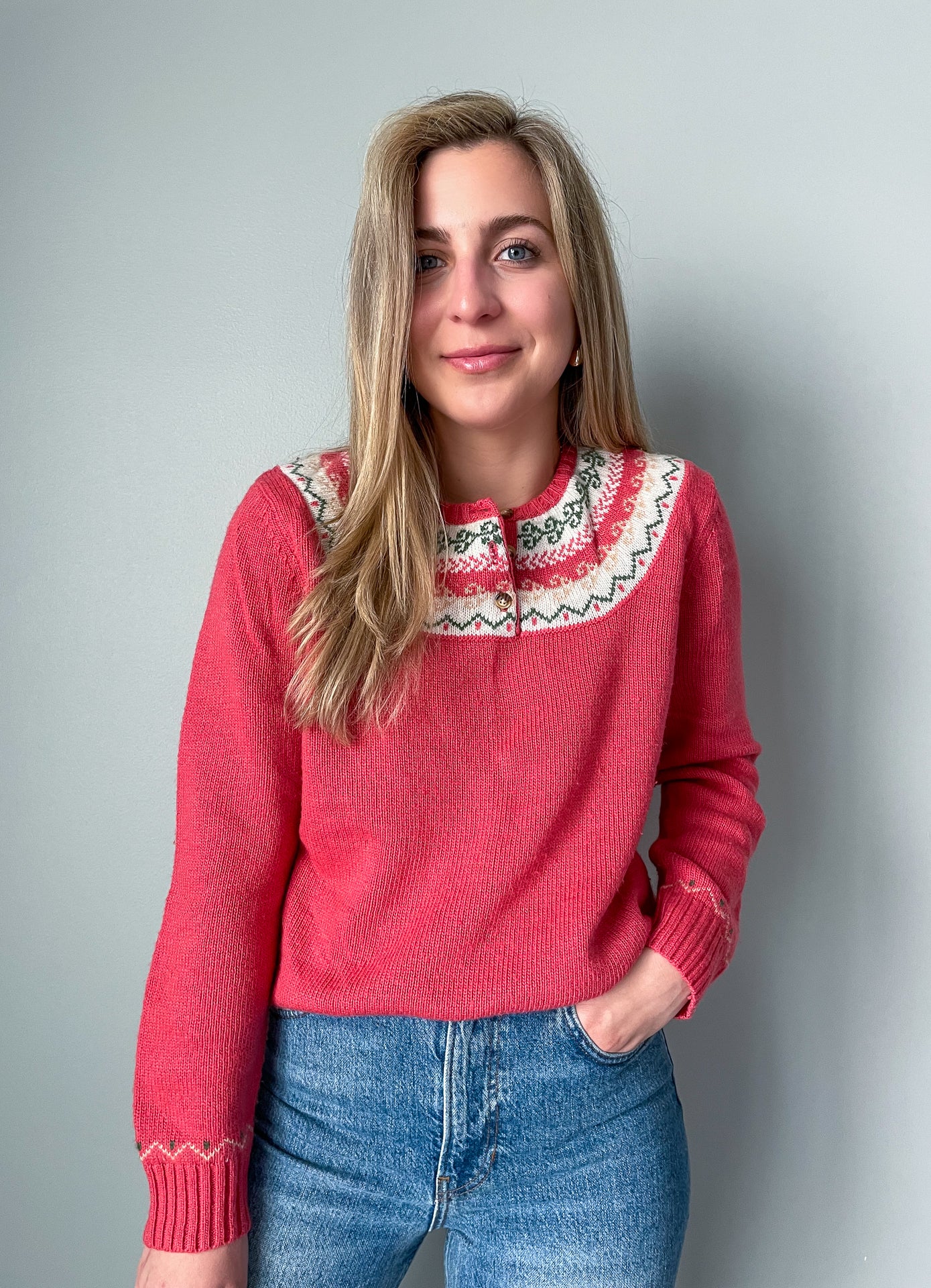 Vintage Coral Sweater | Blair | Size S