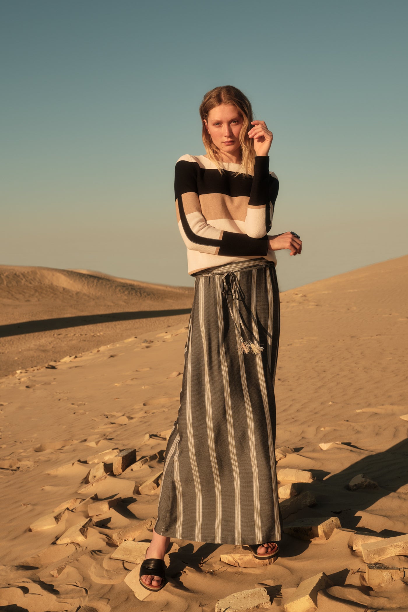 Lanius Striped Maxi Skirt (Final Sale)