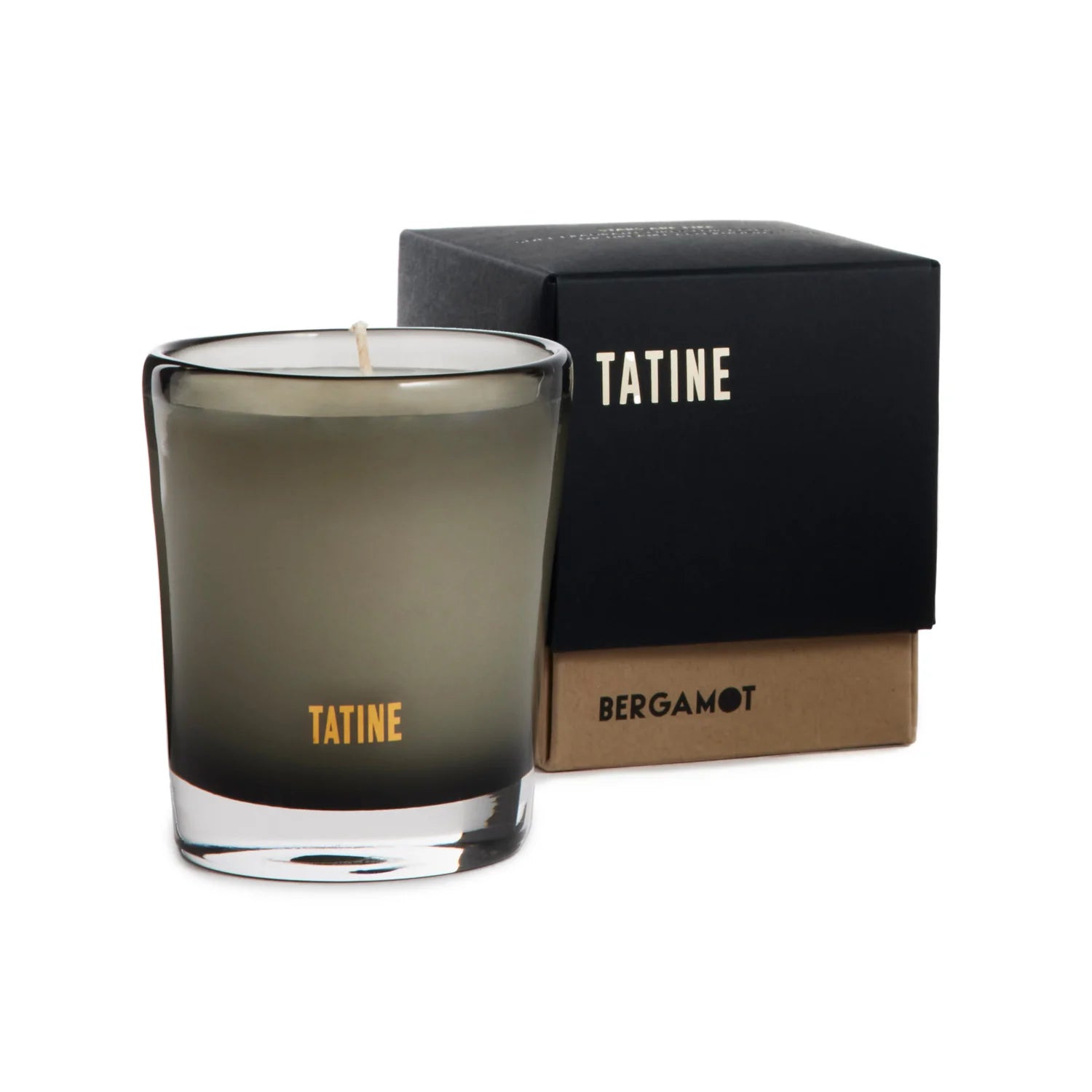 tatine, bergamot candle, home fragrance, smoke grey glass vessel, natural and vegetable-based wax, high-quality ingredients, ethically made, curate, shopthecurate