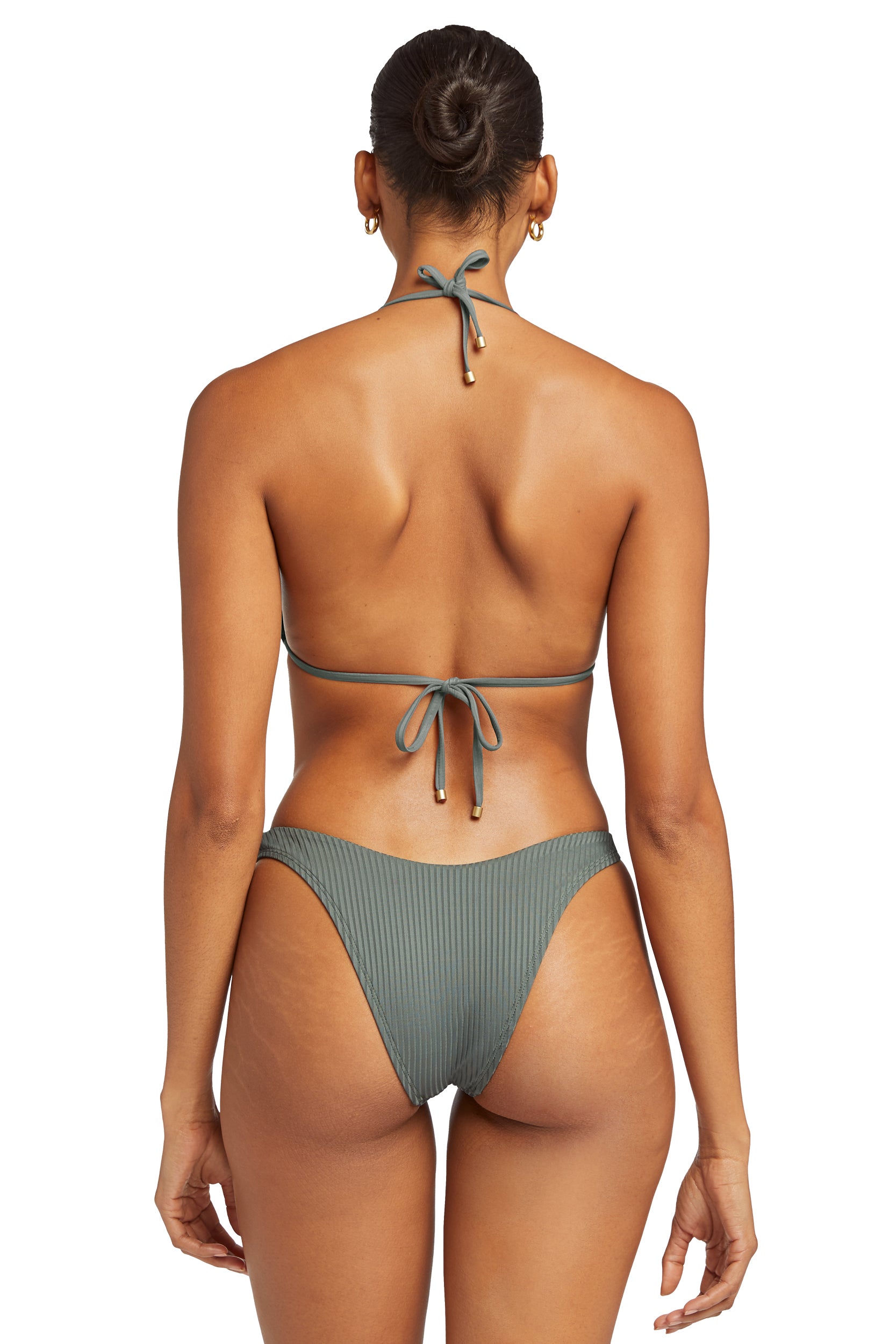 SherryDC Women's Self Tie Knot Strapless Bandeau High Cut High Leg Bikini  Swimsuit